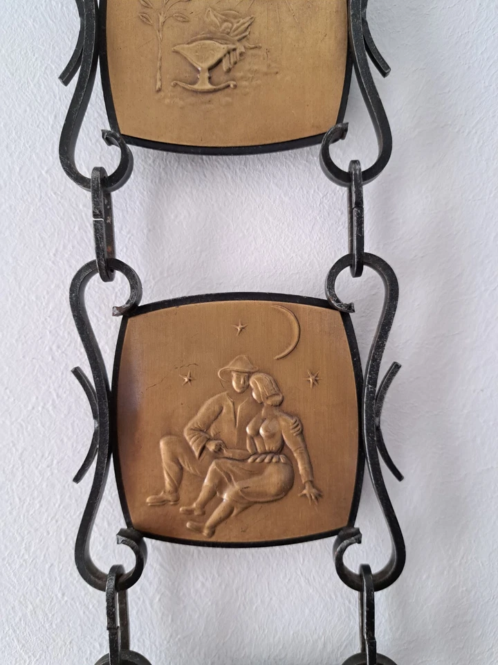 Wanduhr - Dugena - Metall/Messing Uhr - Höhe 88 cm - Bild 3 von 4