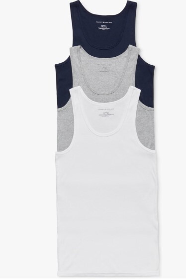 3 TOMMY HILFIGER RIBBED TANK TOP BLACK GRAY WHITE S M L XL XXL COTTON T-SHIRTS thumbnail 22