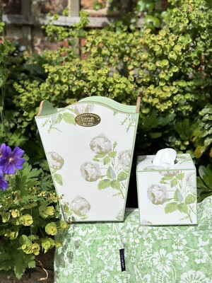 Papierkorb Bowood Rosen von Colefax und Fowler Barockform