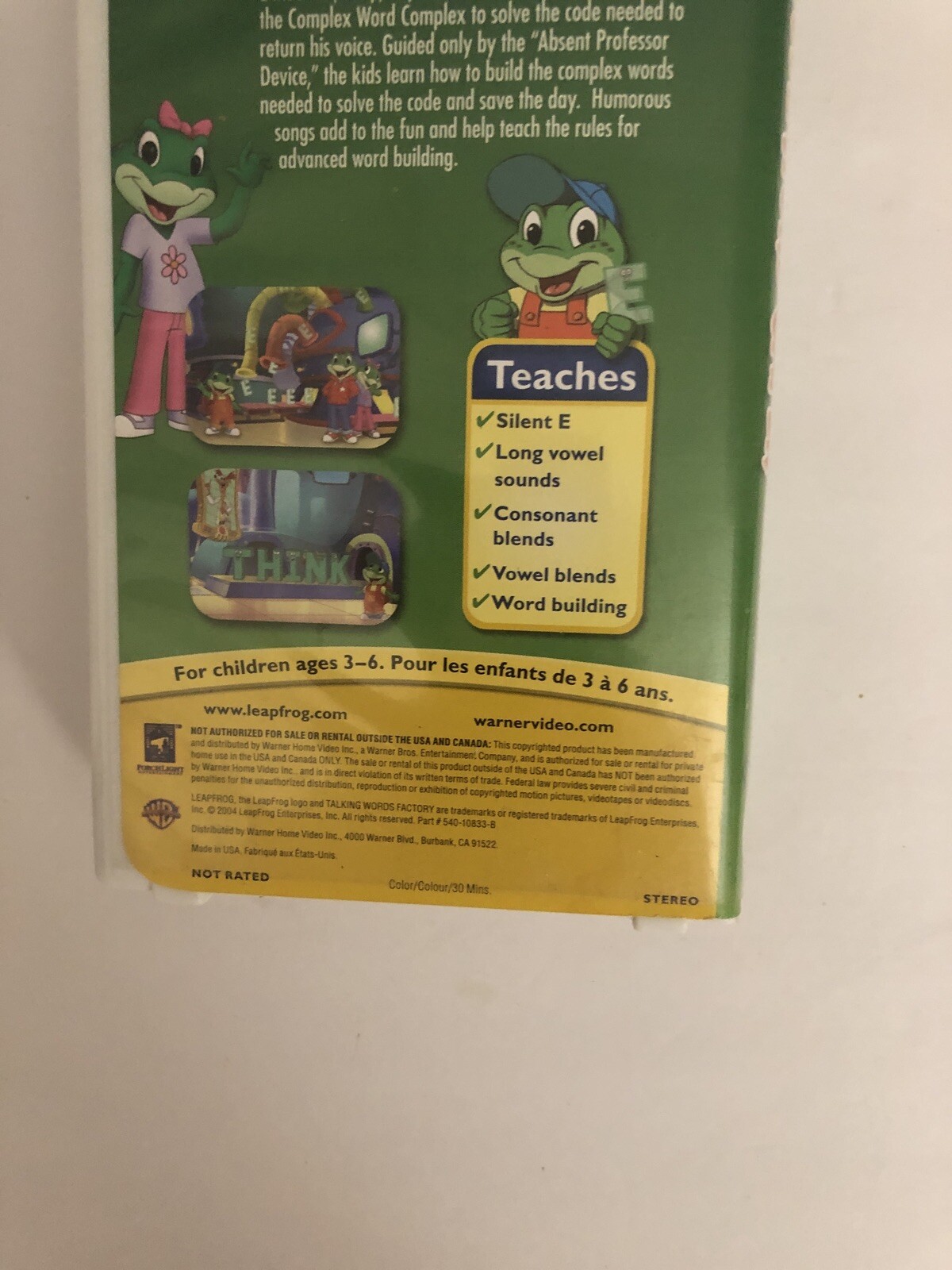 Leapfrog Talking Words Factory Ii The Code Word Caper Vhs 04 For Sale Online Ebay