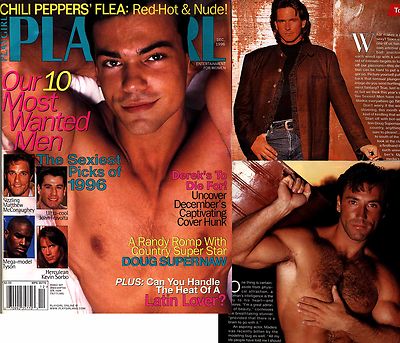 PLAYGIRL 12-96 DOUG SUPERNAW DEREK DELUIS HAIRY GREEK UNCUT! DECEMBER 1996  