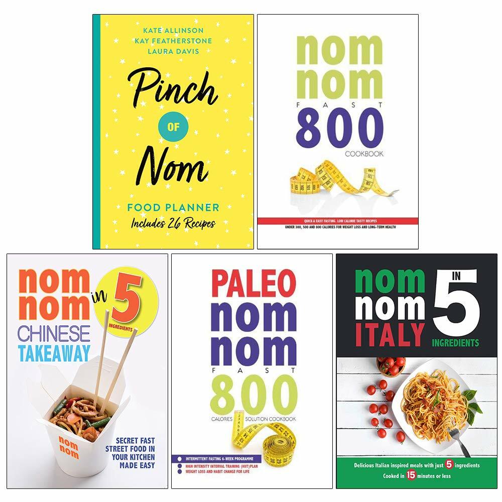 Pinch of Nom, RAPID 800, Chinese Takeaway, Paleo Nom, Nom Italy 5 Books Set NEW