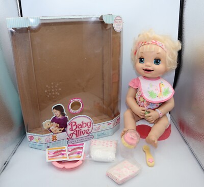 2007 Blonde Baby Alive Soft Face Doll Learn to Potty work ultra rare