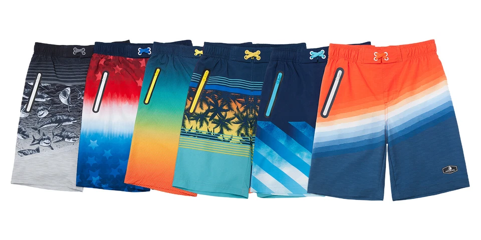 Rokka&Rolla Boys' 4-Way Stretch Swim Trunks Board Shorts Bathing Suit Swimwear - Image 2 of 3