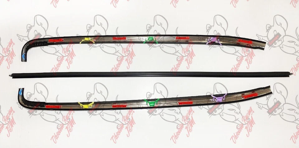 HONDA Civic 92-95 Genuine MOLDING FR WINDSHIELD SIDE RH&LH UPPER 8 clips Set OEM - image 4 of 4