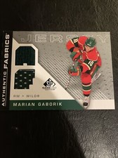 Marian Gaborik Authentic Fabrics - 2007-08 UD SP Game Used Hockey #AF-MG Wild EX