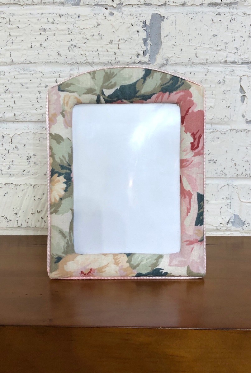 Vintage Decoline Fabric Picture Frame Photo Floral 80&rsquo;s 