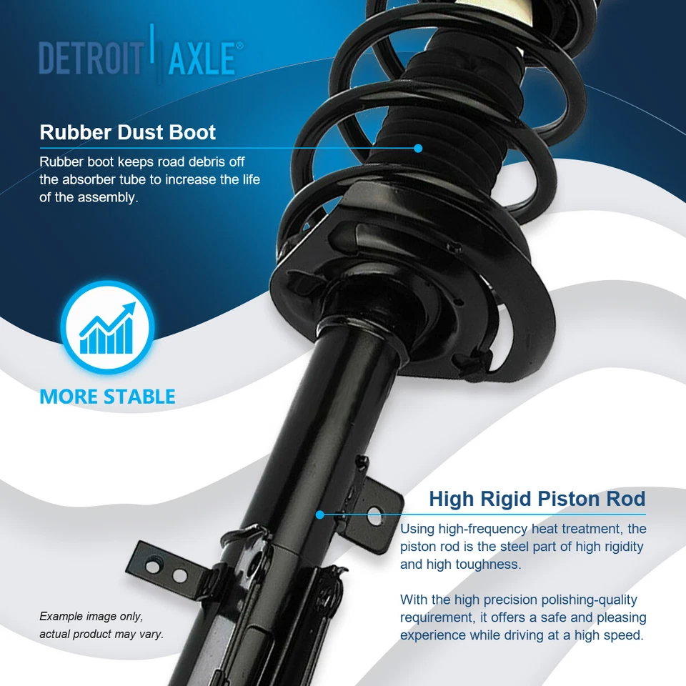 Front Strut w/ Coil Spring Sway Bar Ball Joint for 07-10 Sebring 08-14 Avenger - Изображение 4 из 4