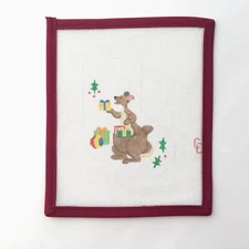 Handpainted Needlepoint Canvas Mini Stocking Kangaroo Gifts Holly Toys 18 Mesh
