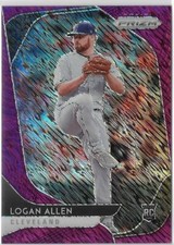 2020 Panini Prizm LOGAN ALLEN RC PURPLE SHIMMER PARALLEL #70 INDIANS 7/7 1/1