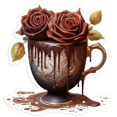 Dark Gothic Rose Coffee Cup - Vinyl Decal Sticker - Car Window Laptop - #1978
