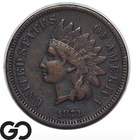 1873 Indian Head Cent Penny, Open-3, Choice VF++