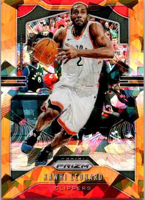 2019-20 Panini Prizm #149 Kawhi Leonard Prizms Orange Ice
