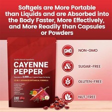 Cayenne Pepper Softgel Support Leg Vein Heart Blood Vessel Vitamin D3 K2