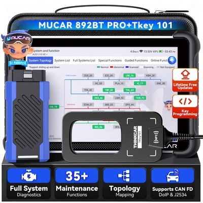 MUCAR 892BT PRO AI Topology Map OBD2 Car Diagnostic Scanner w/Thinkcar Tkey101