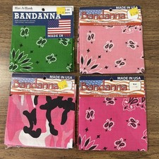 Set of 4 Hav-A-Hank Bandanna 22"X22" Lt Pink GREEN Pink Camo Hot NEW MADE IN USA