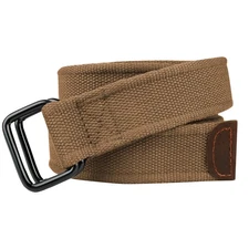 Khaki D-Ring Cotton Canvas Belt for Large Men 39'' to 75'' Plus Size Fit Soft