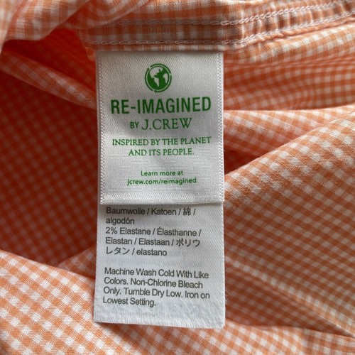 Crewcuts Boys Long Sleeves Plaid Button Up Shirt Kids Size 10 Orange White - Picture 10 of 11
