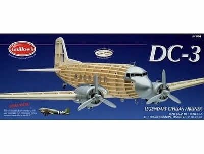 Guillow's Douglas DC-3 (C-47) Laser Cut Balsa Wood Model Airplane Kit GUI-804