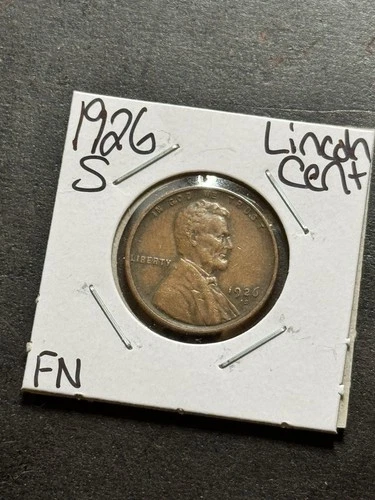 1926 S Lincoln Wheat Cent Penny Nice FN Fine Better Date 1c Coin (Raw18965)