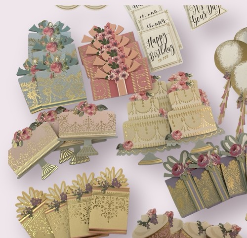 Anna Griffin Mini Birthday Stickers 3D Foil Accent Cake Champagne Cupcake 119 Pc - Picture 5 of 9