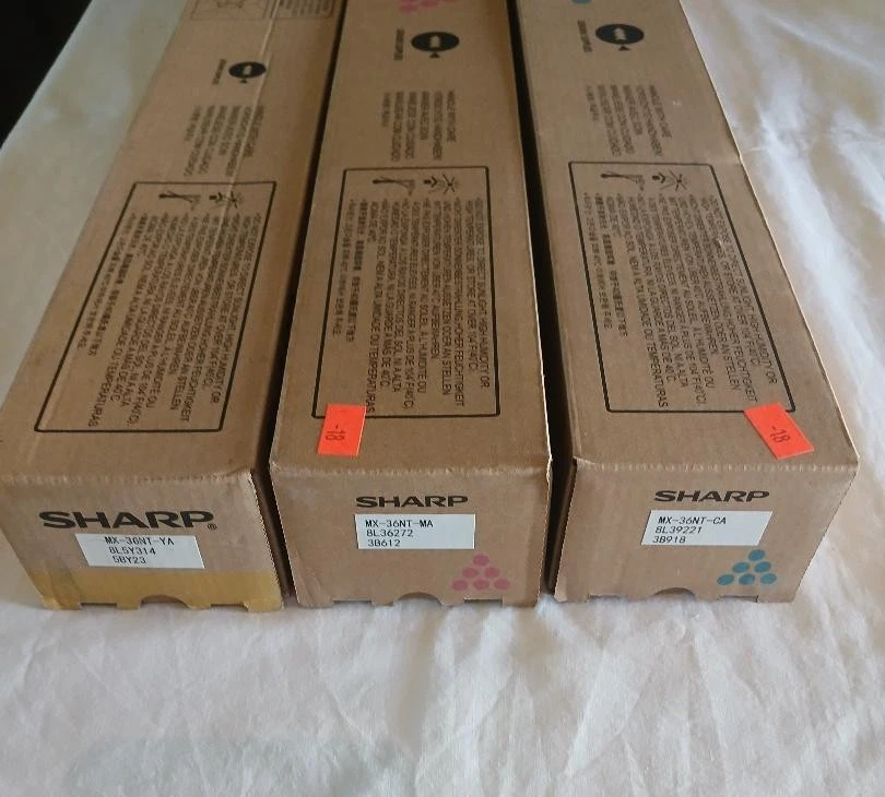 Color Set 3 New Genuine Sharp MX-36NT CYM MX-2601N 2615N 2640N 3110N 3610N + - Image 3 of 3