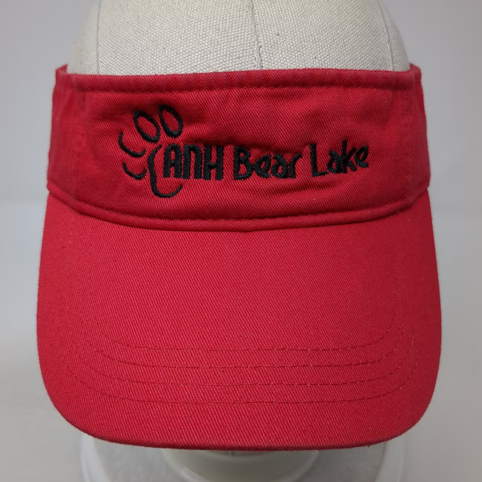 Red Black Visor One Size Strapback Adjustable Emb… - image 2