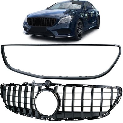 Sport Kühlergrill Schwarz Glanz passt für Mercedes CLS C218 X218 Facelift 14-18