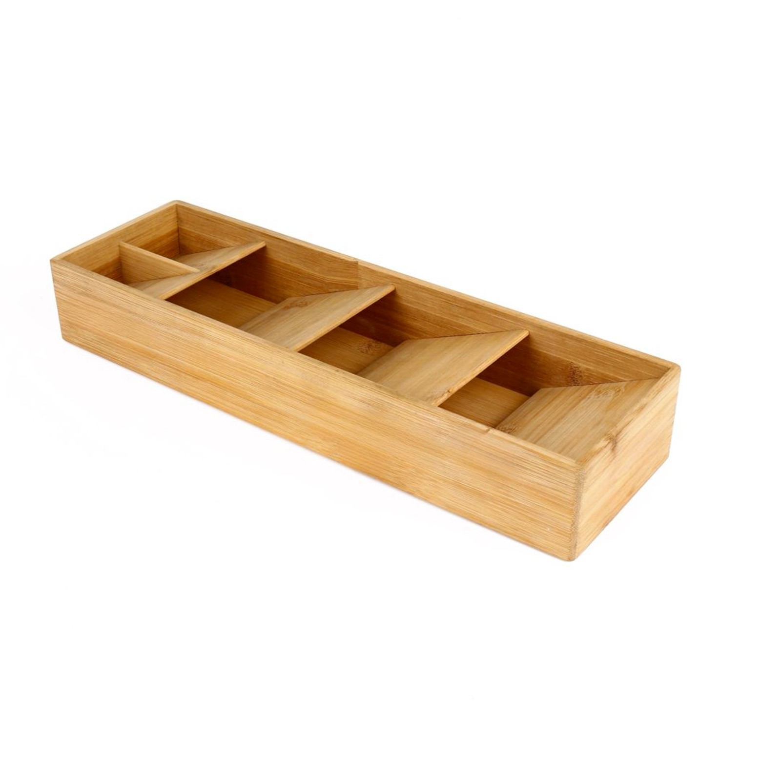 Range-couverts en bambou de qualité supérieure, organiseur de tiroir beige