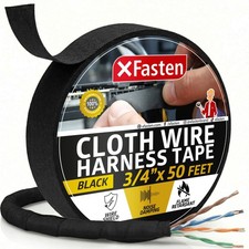 XFasten Wire Harness Tape, 3/4-Inch x x 50-Feet x 10 mils, Black