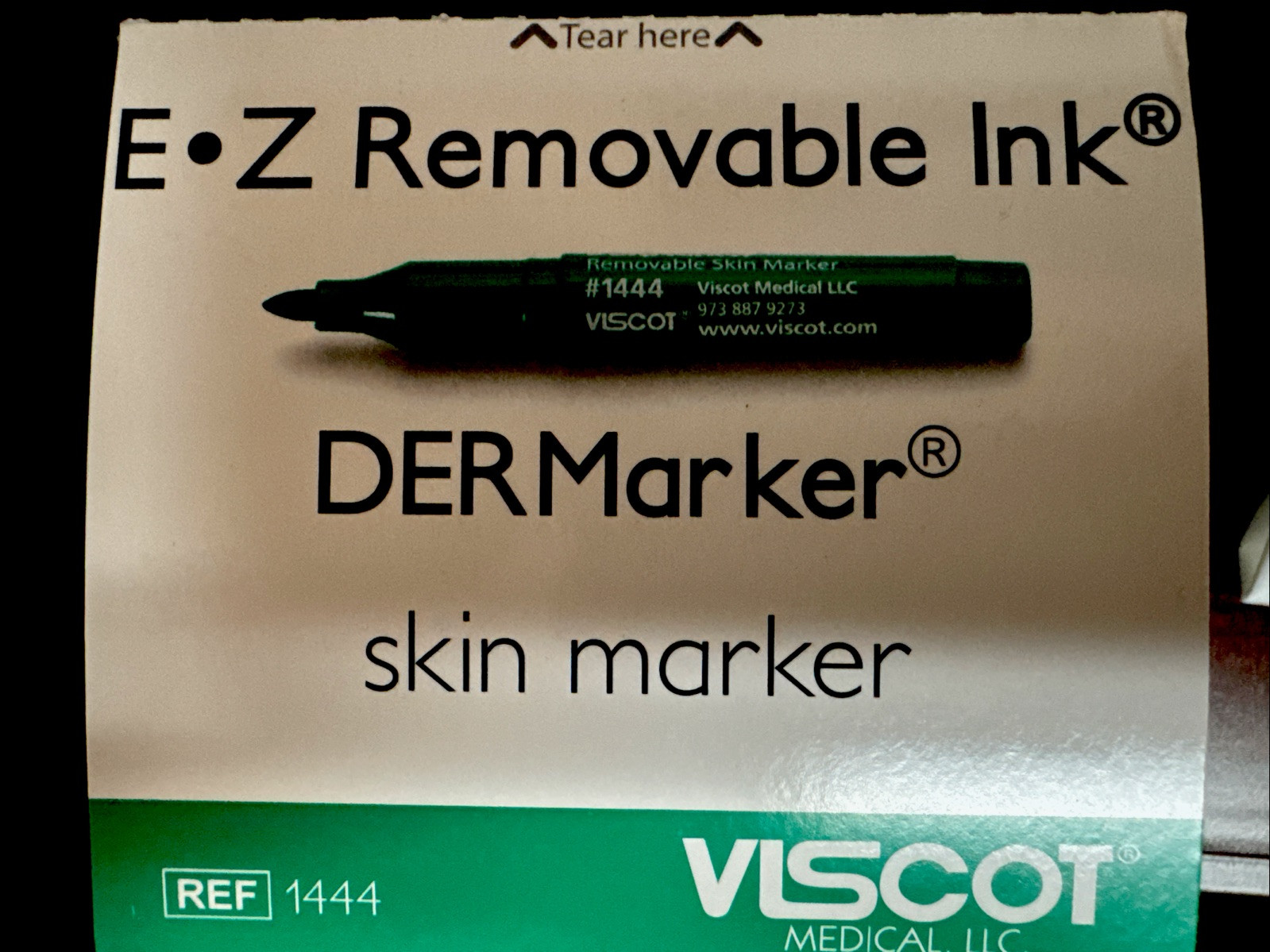 Skin E-Z Skin Marker Regular Tip Green, Non-Sterile VISCOT #