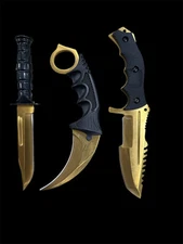 3PC COMBO CSGO Survival Fixed Blade Knife Set Karambit, Huntsman Hunting Knife G