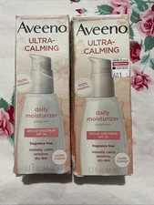 2~Aveeno Ultra Calming Daily Lotion SPF30 2.3oz VHTF See&Read  EXP NOS SEE