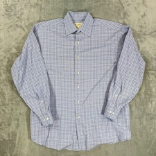 Tommy Bahama Mens Button Down Dress Shirt Size 15.5 32-33 Blue Purple Check