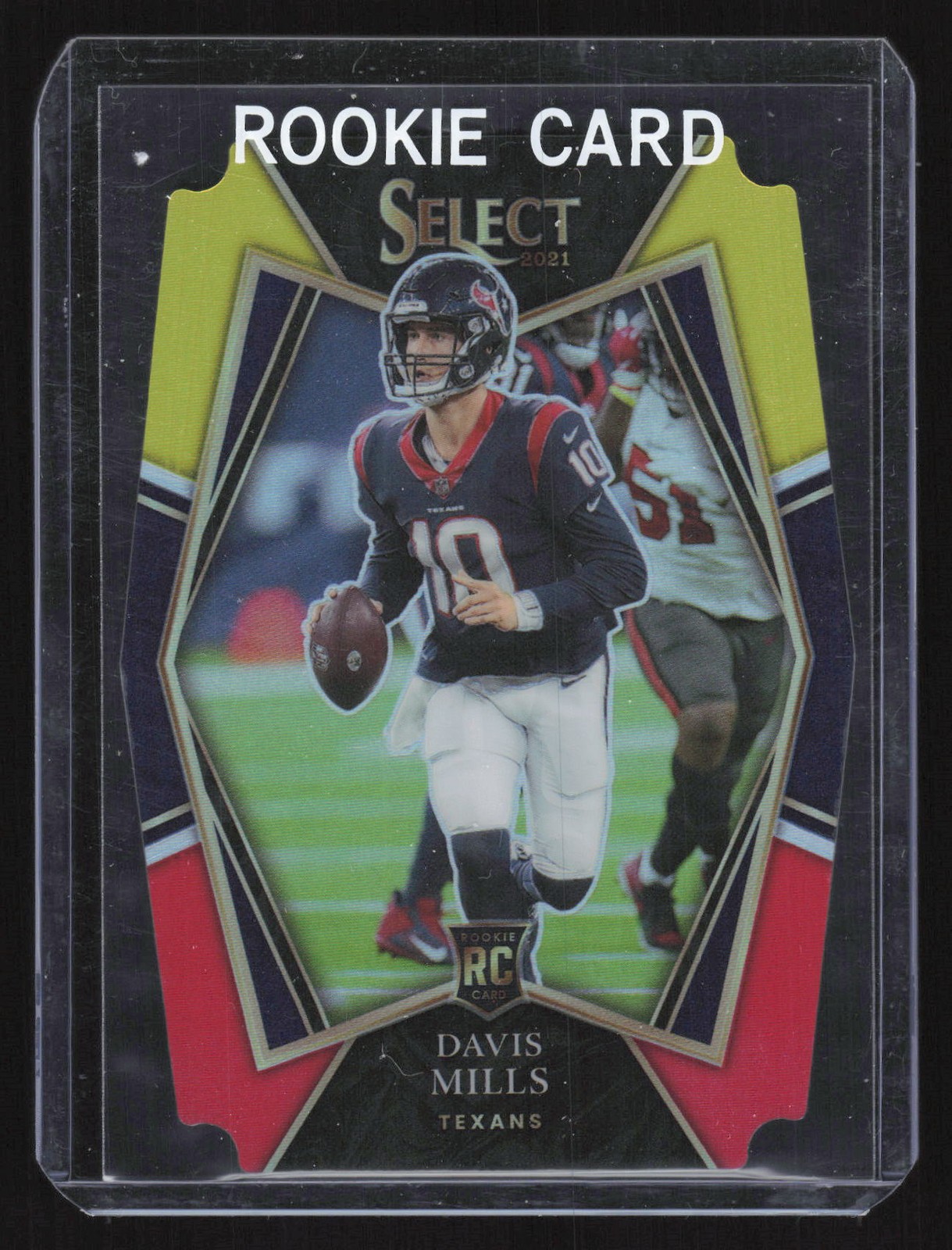 2021 Panini Select #165 Davis Mills Red Yellow Prizm Die Cut Card