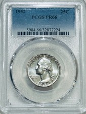 1952 Proof Washington Silver Quarter PCGS PR66 Toned
