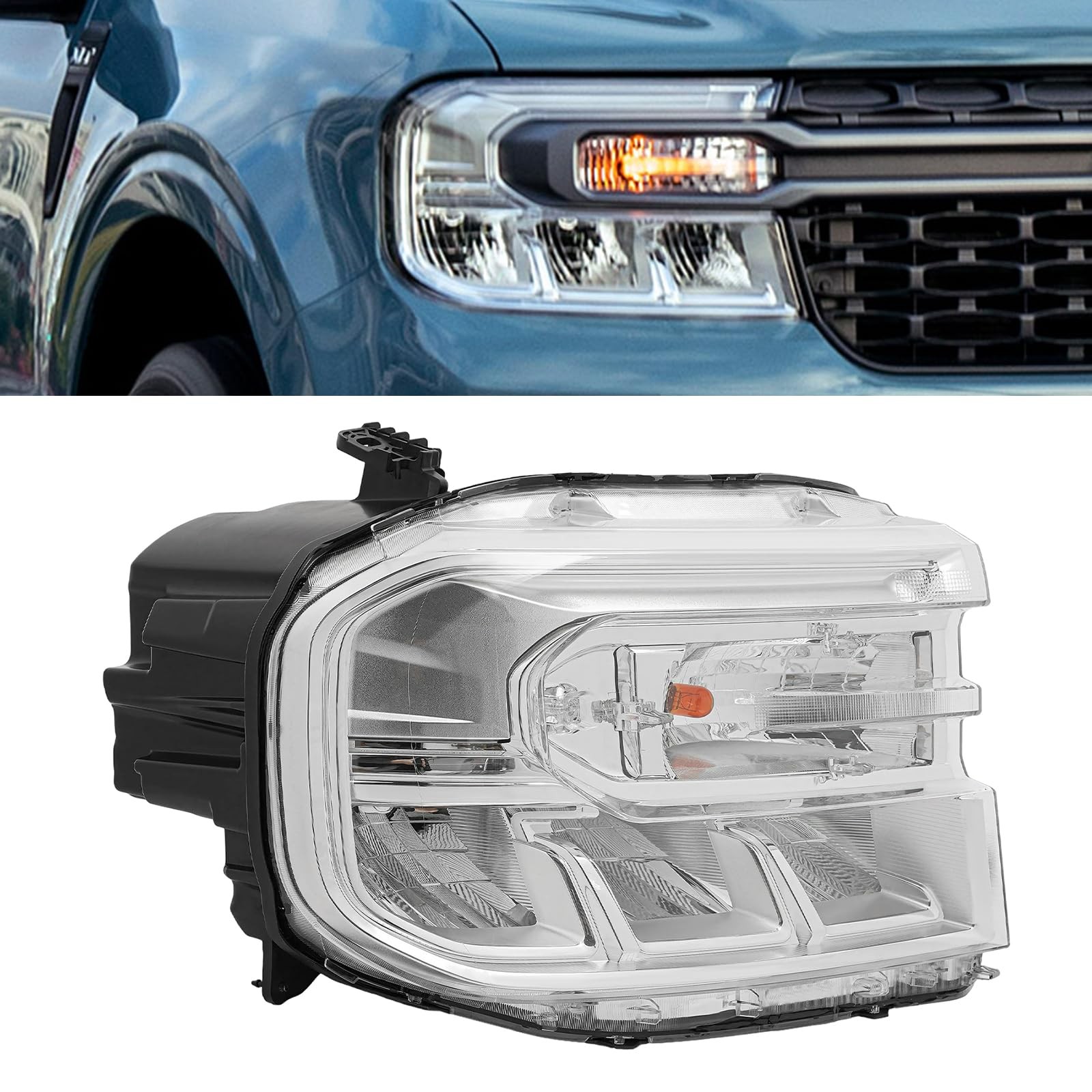 Headlight for 2022-2024 Ford Maverick LED Halogen No DRL NZ6Z13008A Right Side