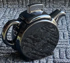 Frankoma  Black Pitcher #94J  ~GLOSSY~RARE DESIGN~HARD TO FIND~MADE USA~MCM