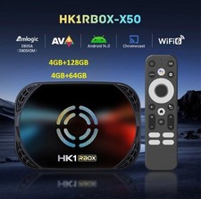 HK1 RBOX X50 Android 14 Smart TV Box 4GB 128GB WiFi6 4K UHD Quad-Core Media Play