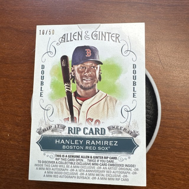 UNRIPPED /50 2015 Topps Allen Ginter Hanley Ramirez Pablo Sandoval Rip Card