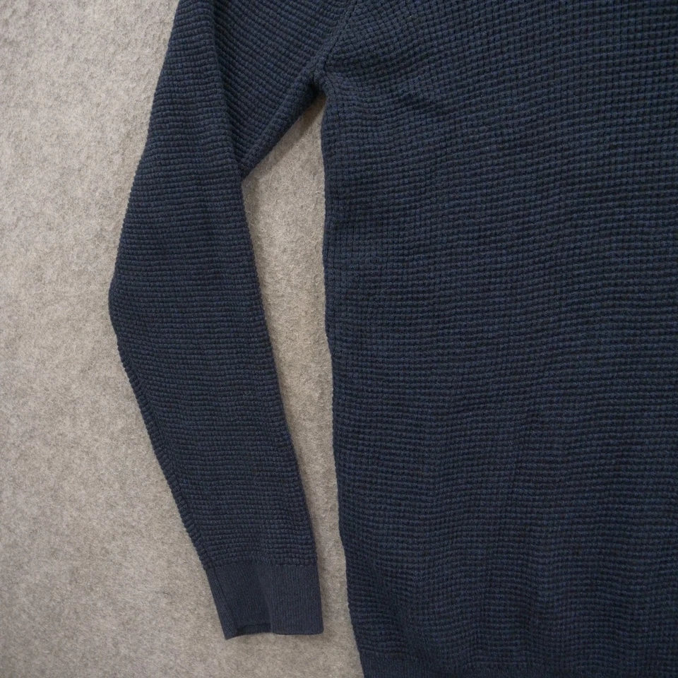 Suéter Zara Hombre Hombre Extra Grande Azul Tejido Pullover Manga Larga Cuello Redondo Foto 4 de 4