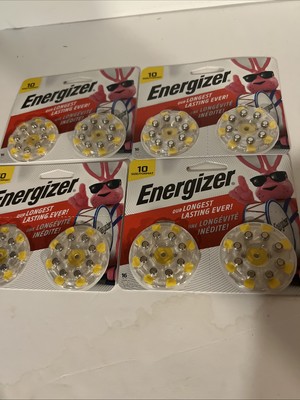Energizer Size 10 Zinc Air Hearing Aid Batteries 64 Total 4 Pack Exp. 2027 New
