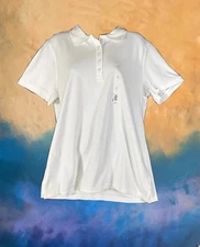 Croft Barrow Polo Shirt Stretch Cotton Spandex Size L Classic Half Button NW
