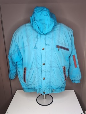 Vintage Rodeo C&A Skijacke Große 42'' Blau Rosa Unisex - Vintage Retro   