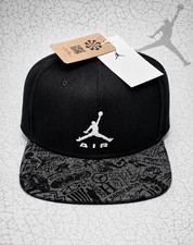 Air Jordan 3 4 Nike Pro Jumpman Black Cement Grey Snapback Medium Large Hat NEW