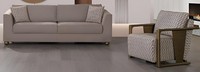 Sofa-Set 3+1 Hellbraune Holzrahmen Minimalistischer Stil Glatte Ecken