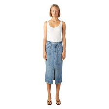 AMO Denim Zahra Skirt Medium Wash Front Slit Size 28 Made in USA