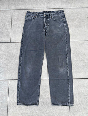 Jack & Jones Herren Jeans Grau Relaxed Gerades Bein W32 L32 ZIP