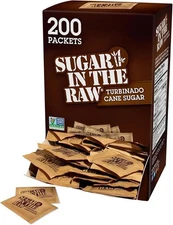 (Free Duty Tax) Sugar In The Raw Turbinado Cane Sugar Packets, 200 Ct Box, 1