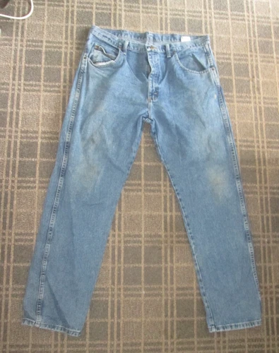 Wrangler Men's jeans Size L W36" Straight leg Vintage faded Denim distressed